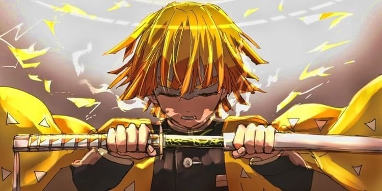 Imagem da espada de Zenitsu Agatsuma que é amarelo.