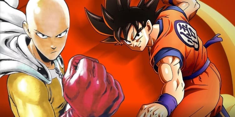 Imagem do combate entre Goku vs. Saitama